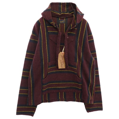 TENDERLOIN テンダーロイン ジャケット 12AW T-BAJA PARKA ストライプ ブランケット メキシカン プルオーバーパーカー バーガンディ エンジ系 M【極上美品】【中古】