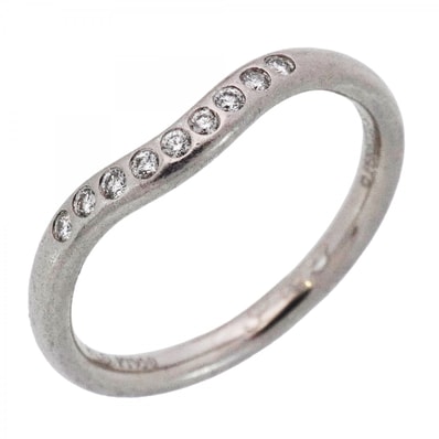 【6jdb0427-27】ティファニー リング カーブドバンド Pt950 プラチナ ダイヤモンド 9号【中古】レディース
