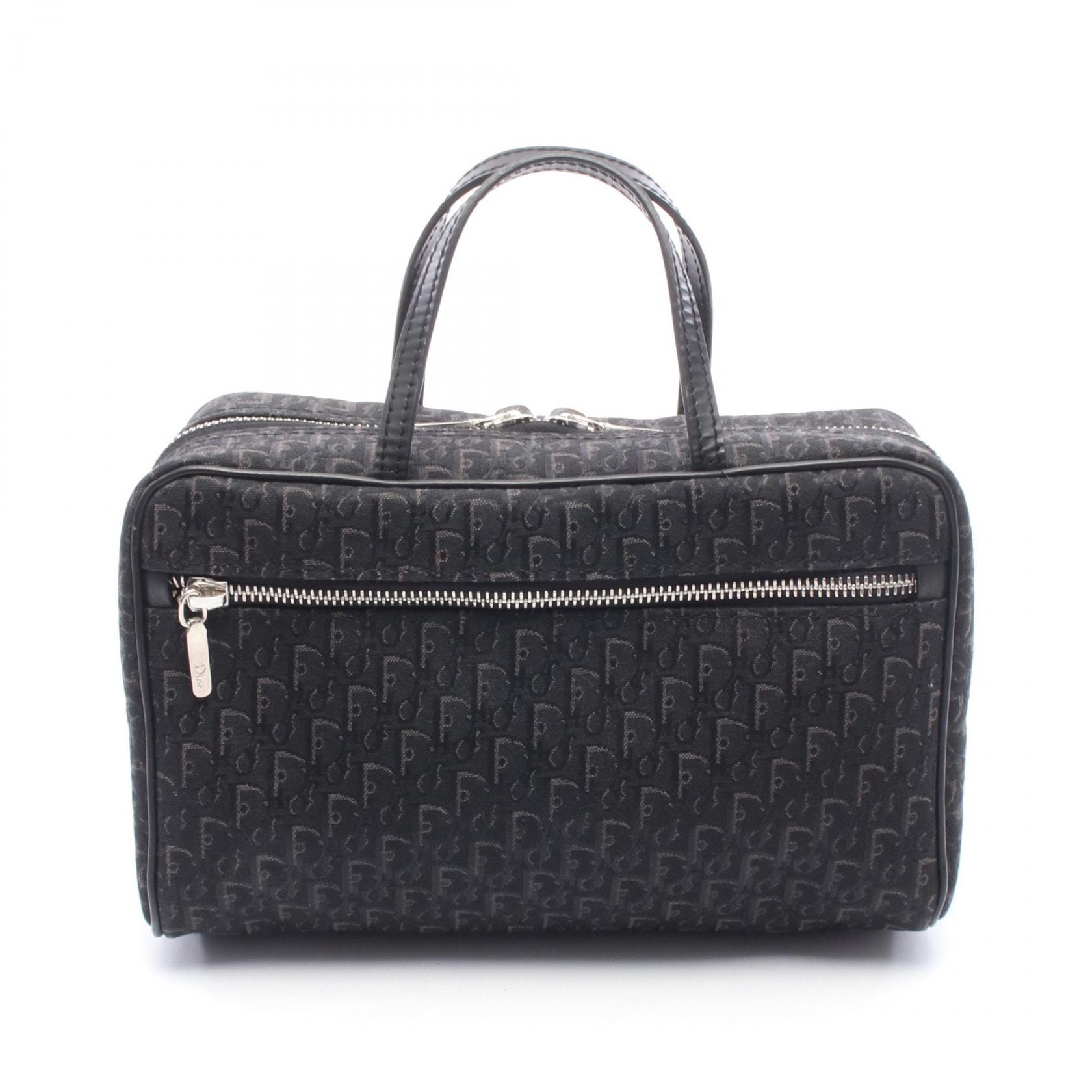 ディオール Dior ストリートシック トロッター ハンドバッグ バッグ キャンバス レザー レディース ブラック系 【中古】