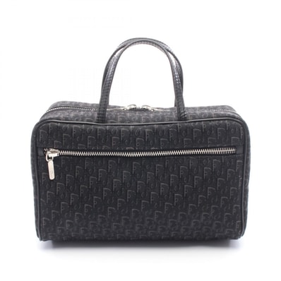 ディオール Dior ストリートシック トロッター ハンドバッグ バッグ キャンバス レザー レディース ブラック系 【中古】
