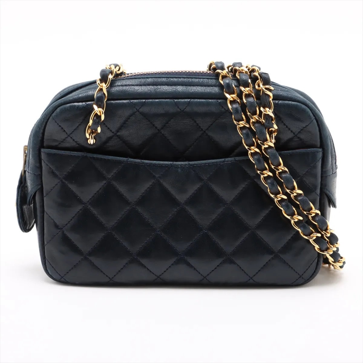 ■美品 シャネル マトラッセラムスキン チェーンショルダーバッグ