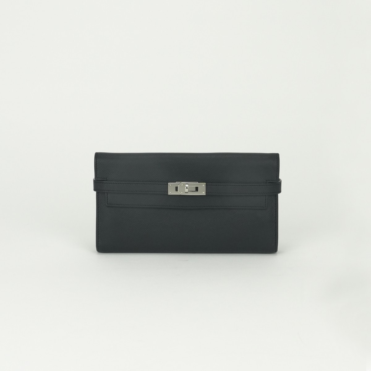 エルメス HERMES ケリーウォレット ケリーウォレットロング 財布 長財布 ロングウォレット エプソン ノワール Noir ブラック Black 黒 シルバー金具 ヴォーエプソン