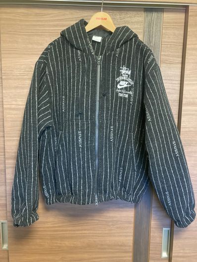 Stussy x Nike Striped Wool Jacket "Black"