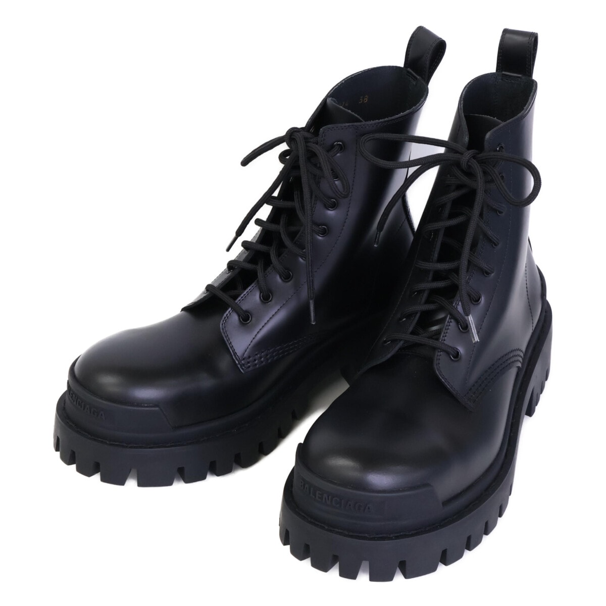 バレンシアガ 新品同様 590974 STRIKE LACE-UP レースアップブーツ 38