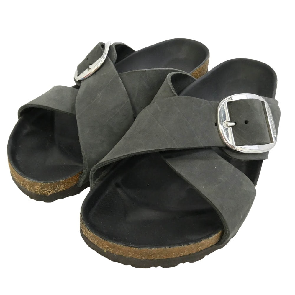 BIRKENSTOCK ビルケンシュトック Siena シエナ ビッグバックル サンダル 43 ブラック系 28cm【中古】