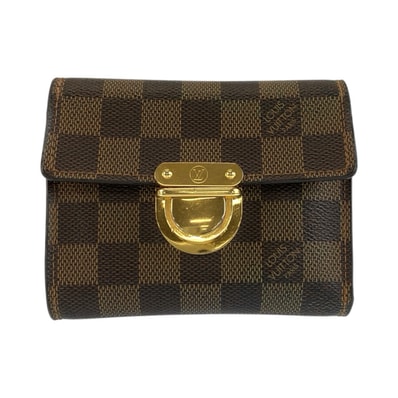 LOUIS VUITTON ルイヴィトン ダミエ ポルトフォイユ コアラ ブラウン ゴールド金具 PVC 折財布 コンパクトウォレット 1-0296090 【中古】