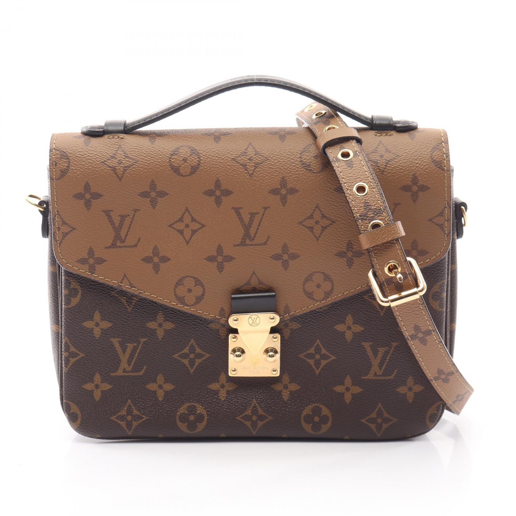 ルイ・ヴィトン LOUIS VUITTON ポシェットメティスMM 2WAY ハンドバッグ バッグ PVCコーティングキャンバス レザー モノグラム・リバース レディース ブラウン系 / ブラック系 M41465 【中古】