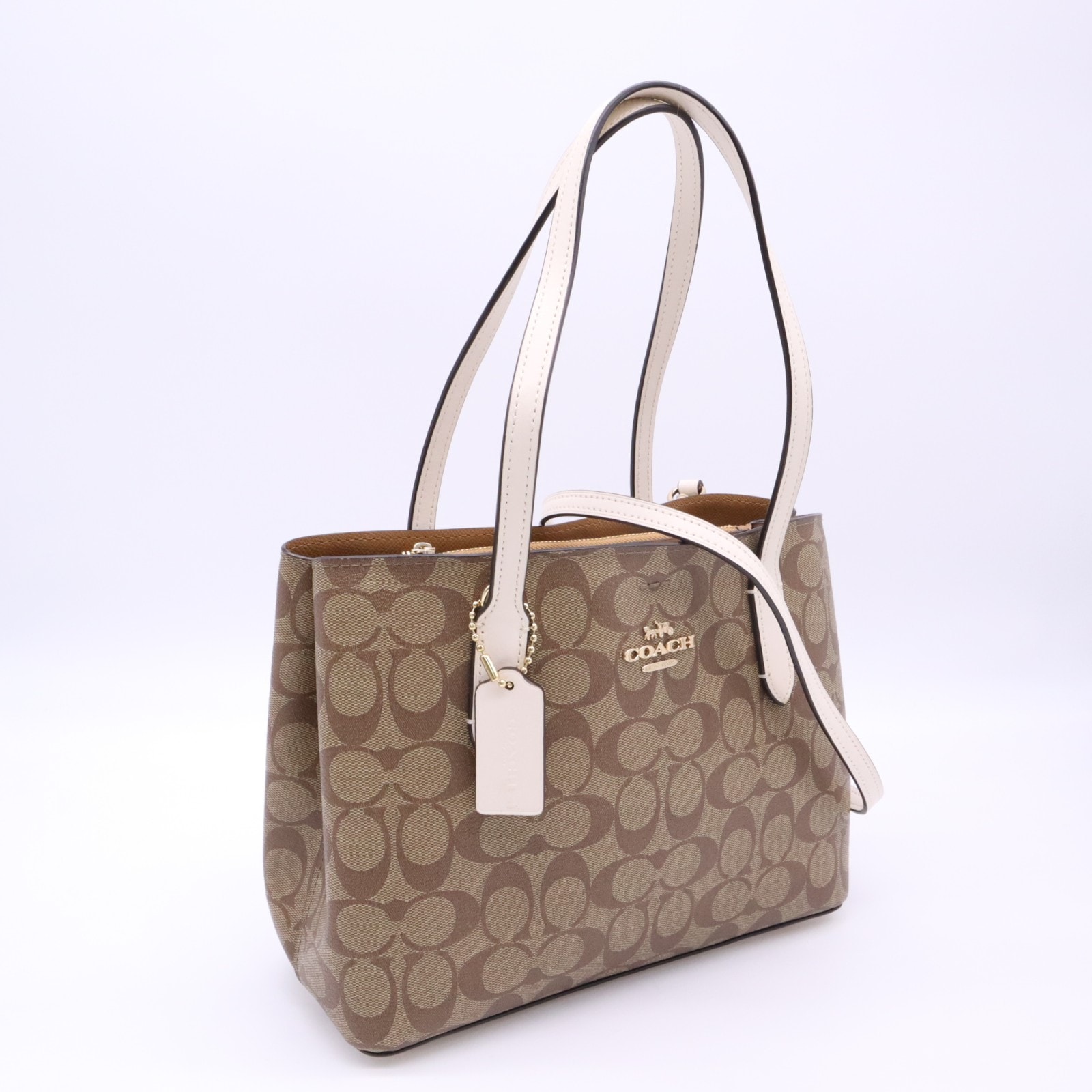 COACH コーチ シグネチャー 2way バッグ 73293 ハンドバッグ ベージュ ホワイト シグネチャー レディース