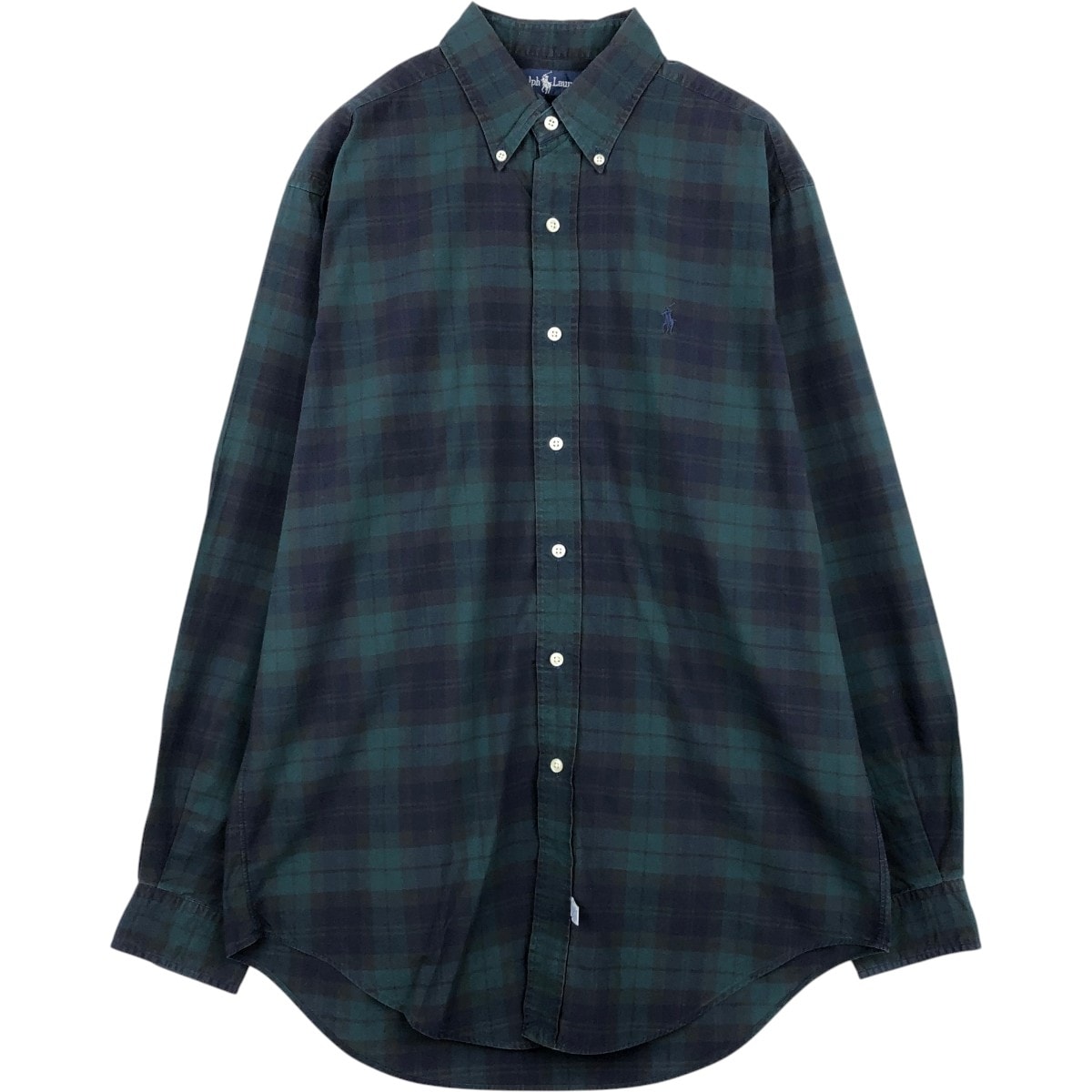 古着 ラルフローレン Ralph Lauren ブラックウォッチチェック 長袖 ボタンダウンチェックシャツ メンズM相当/eaa678071