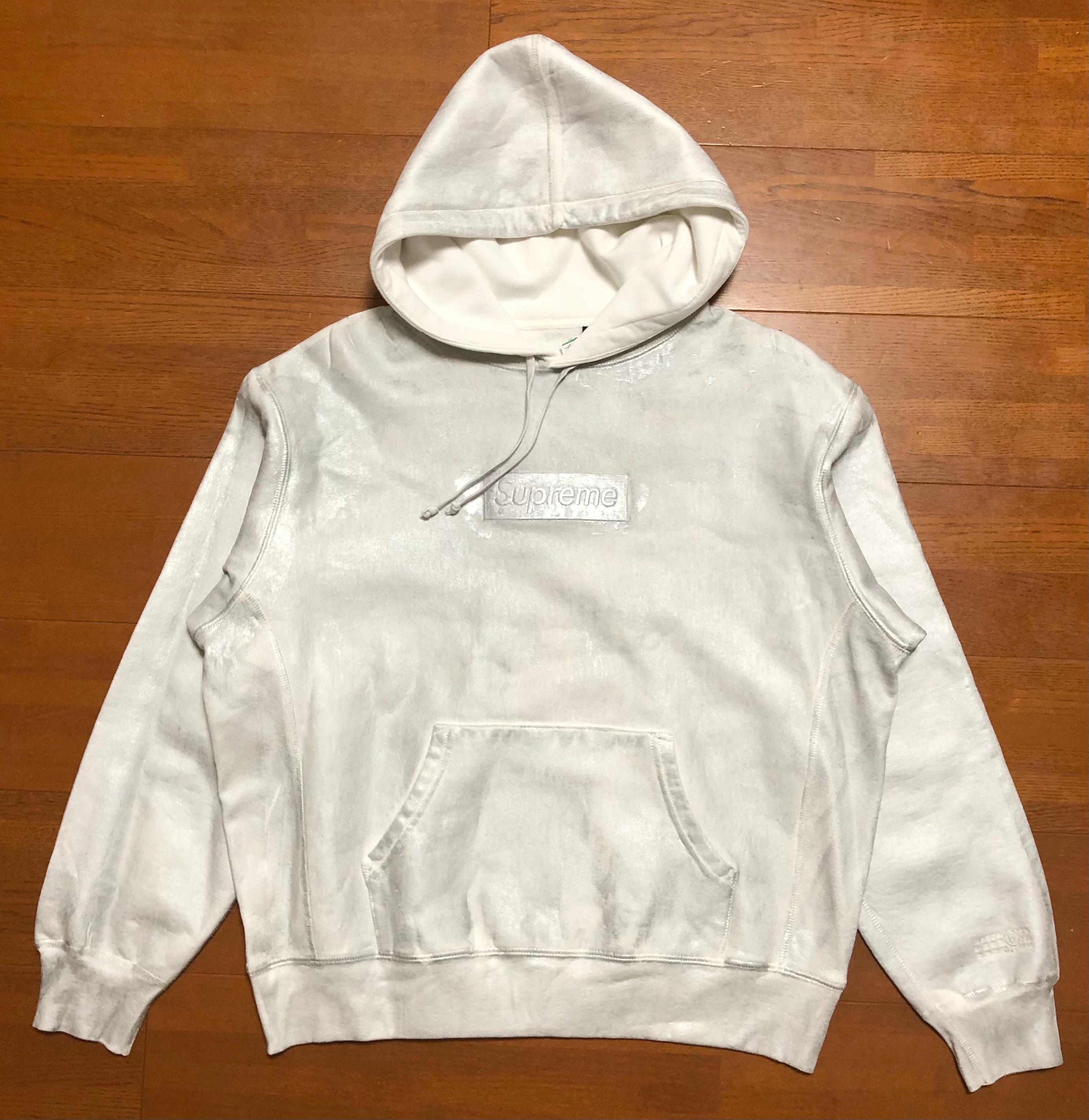 Supreme x MM6 Maison Margiela Foil Box Logo Hooded Sweatshirt "White"