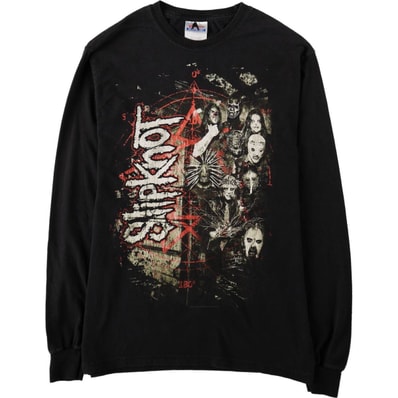 古着 00年代 ヘインズ Hanes SLIPKNOT スリップノット ロンT バンドTシャツ バンT メンズS相当/evb036069