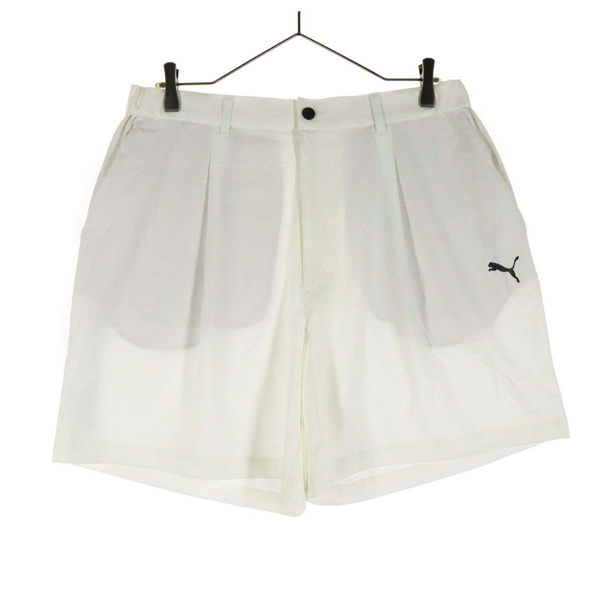美品 PUMA プーマ ロゴプリント ゴルフ ショートパンツ XL ホワイト