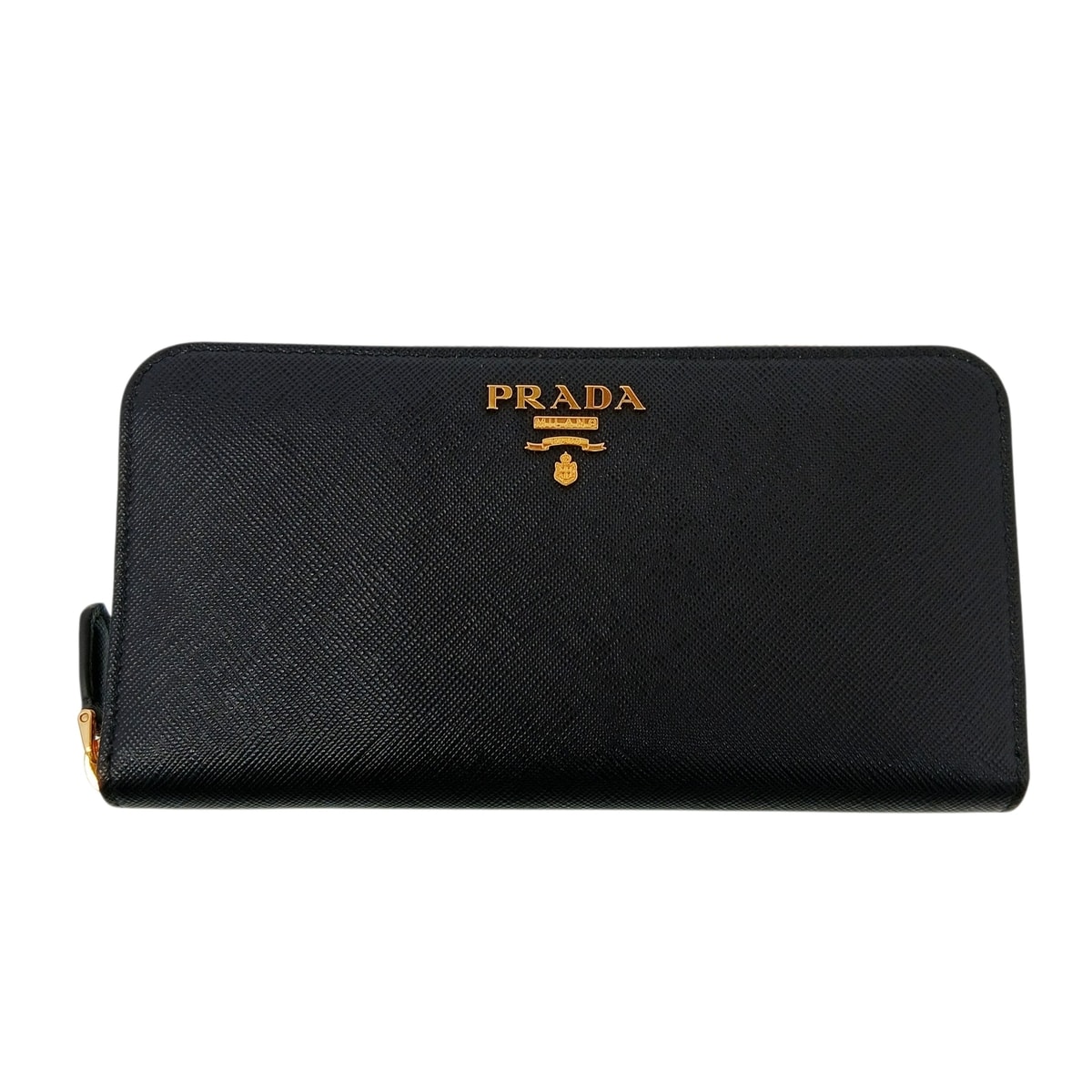 PRADA プラダ ラウンドファスナー長財布 長財布 1ML506 レザー ブラック  レディース【中古】