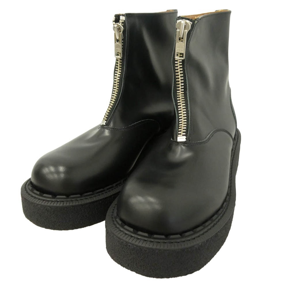 コムデギャルソンオムプリュス 26AW PR-K105-001-1-4 × GEORGE COX Zip Front Boots ジョージ コックス フロント ジップ カウ レザー ブーツ ブラック系 UK9【新古品】【未使用】【中古】