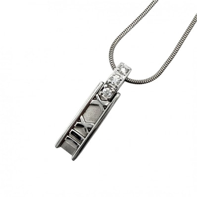 TIFFANY&Co. ティファニー ネックレス アトラスバー ペンダント ジュエリー 18金WG Au750 ジュエリー アクセサリー K18ホワイトゴールド ダイヤモンド レディース 約7.3g 美品【中古品】