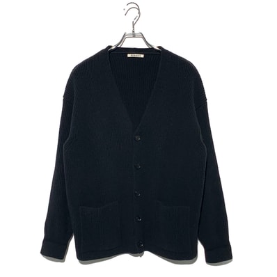 AURALEE SUPER FINE WOOL RIB KNIT BIG CARDIGAN