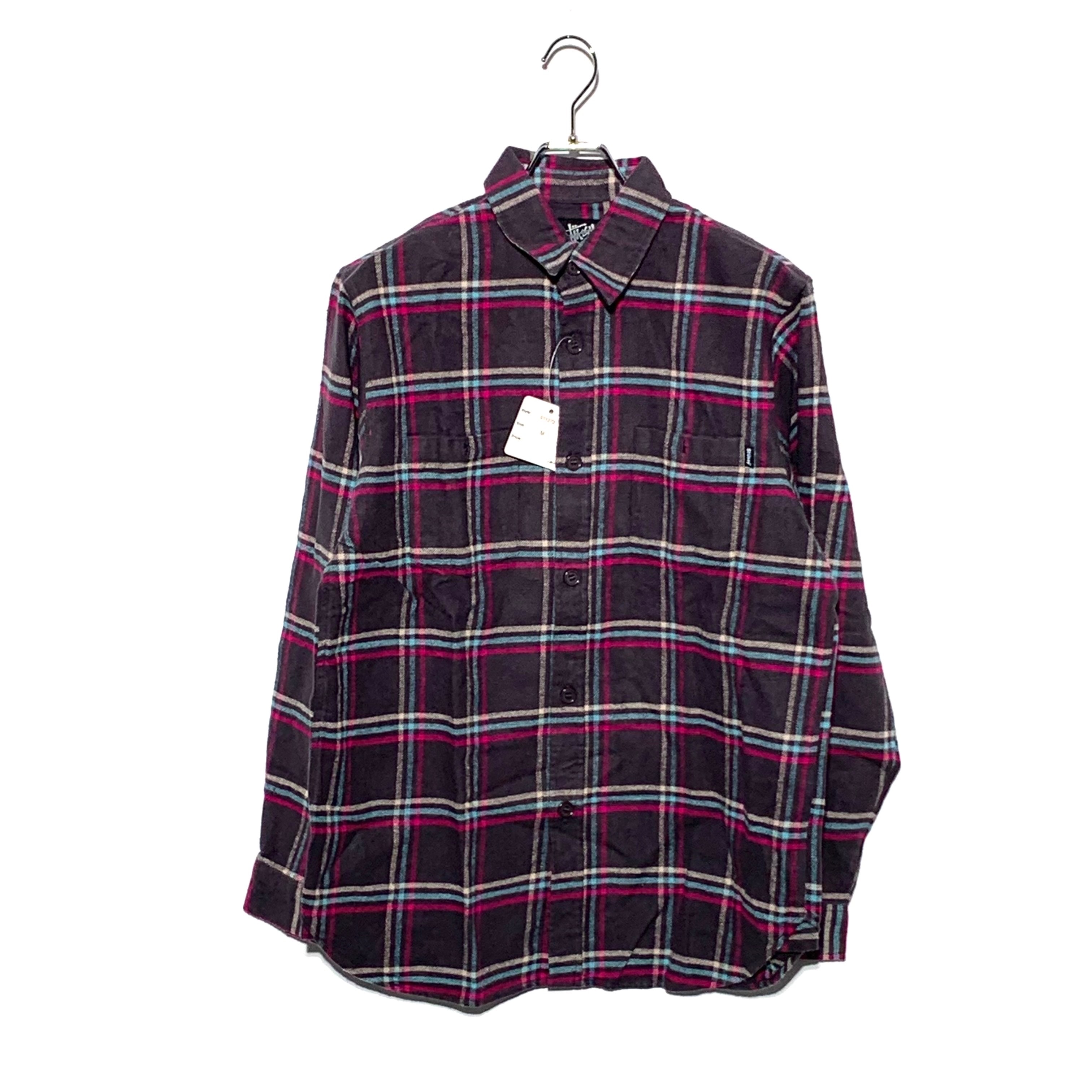 OLD STUSSY Plaid Flannel Shirt gray×pink