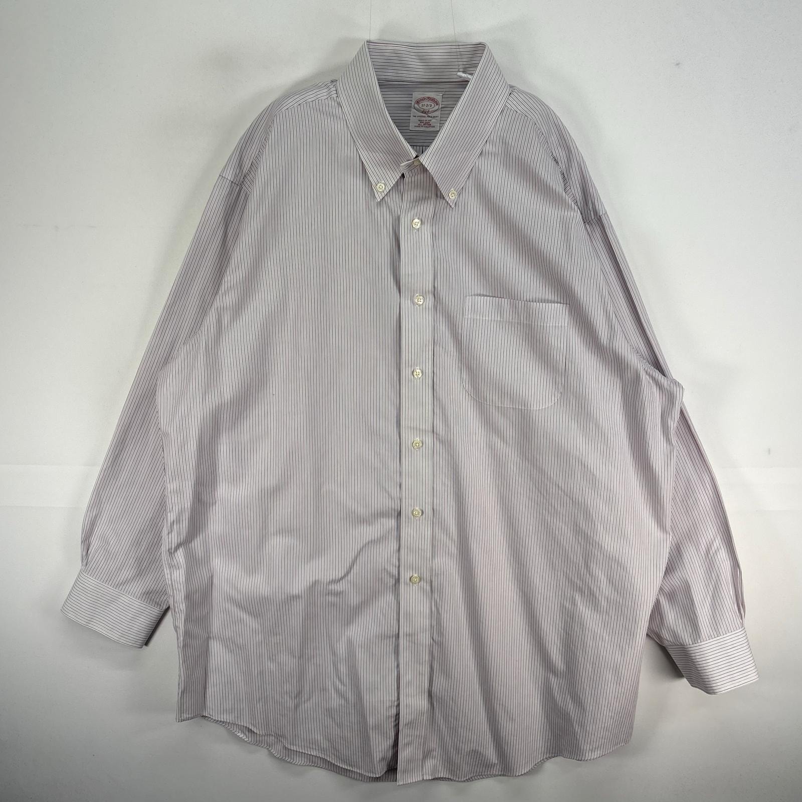 古着 ブルックスブラザーズ Brooks Brothers 長袖シャツ ストライプ 346 ボタンダウン XL  ホワイト系 マルチカラー メンズ