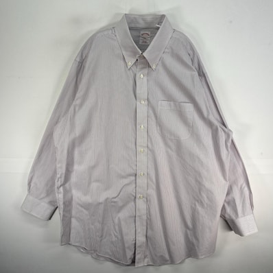 古着 ブルックスブラザーズ Brooks Brothers 長袖シャツ ストライプ 346 ボタンダウン XL ホワイト系 マルチカラー メンズ