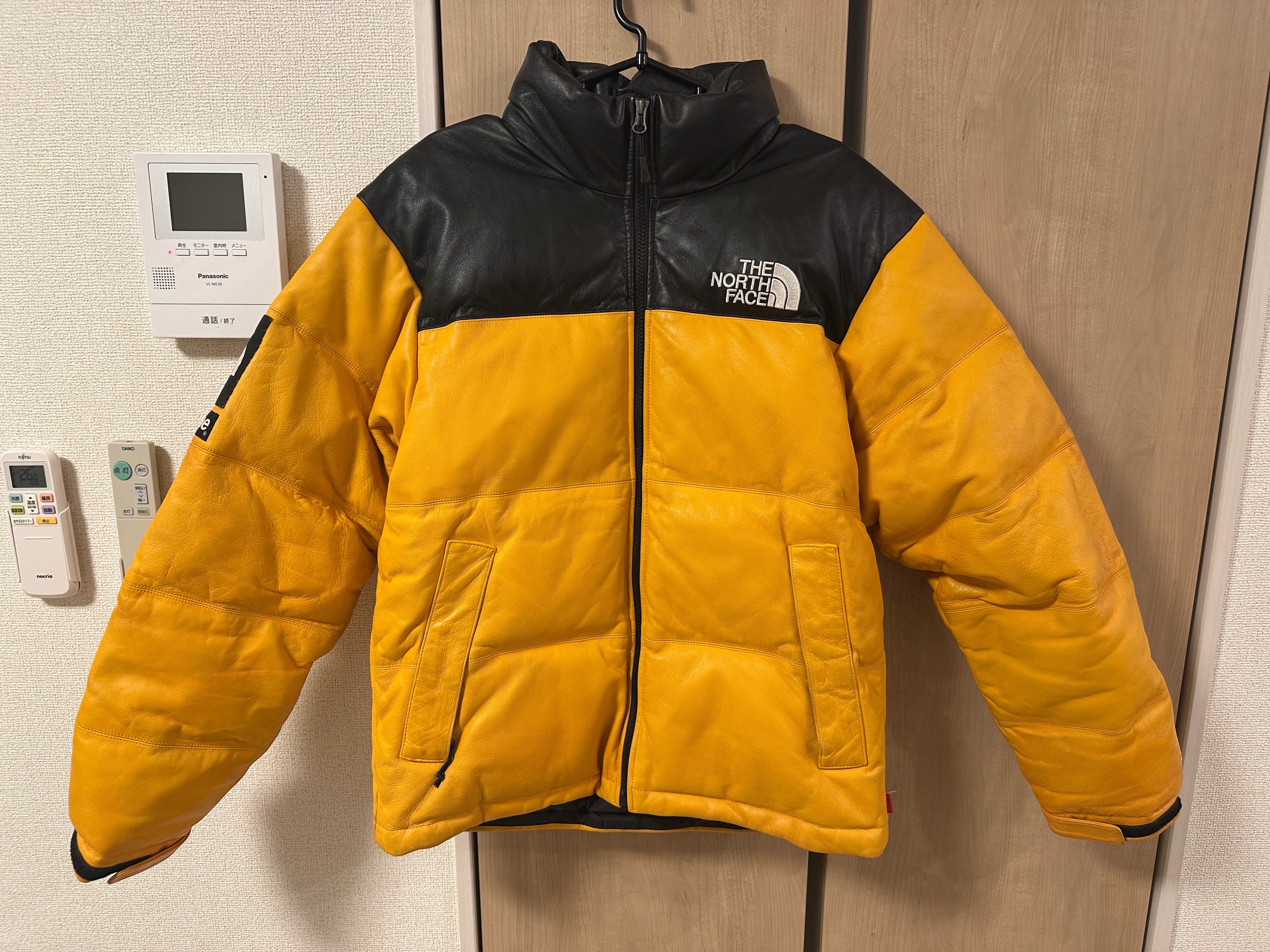 Supreme x The North Face Leather Nuptse Jacket "Yellow"