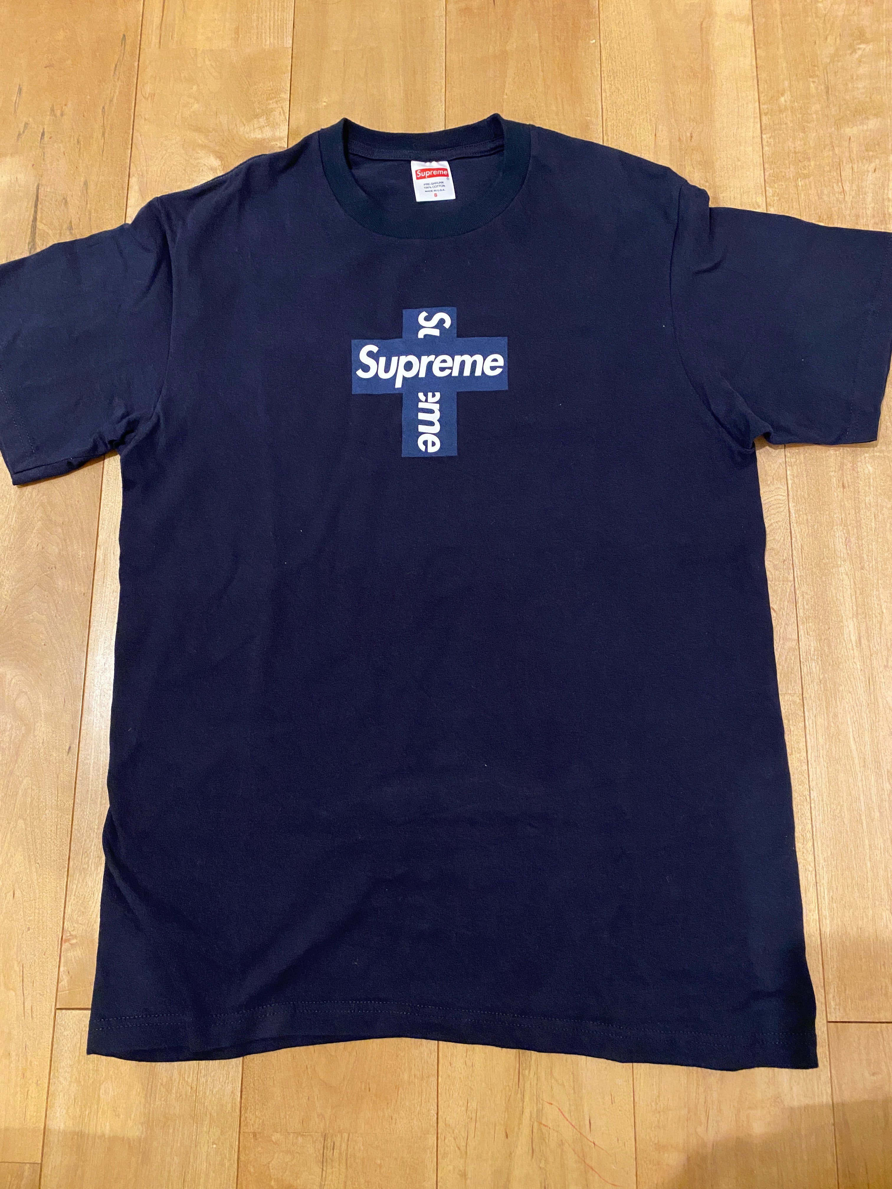 Supreme Cross Box Logo Tee "Navy"