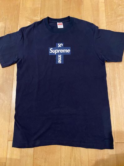 Supreme Cross Box Logo Tee "Navy"