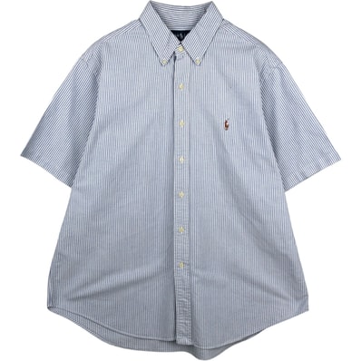 古着 ラルフローレン Ralph Lauren CLASSIC FIT 半袖 ボタンダウン ストライプシャツ メンズXL相当/eaa644835