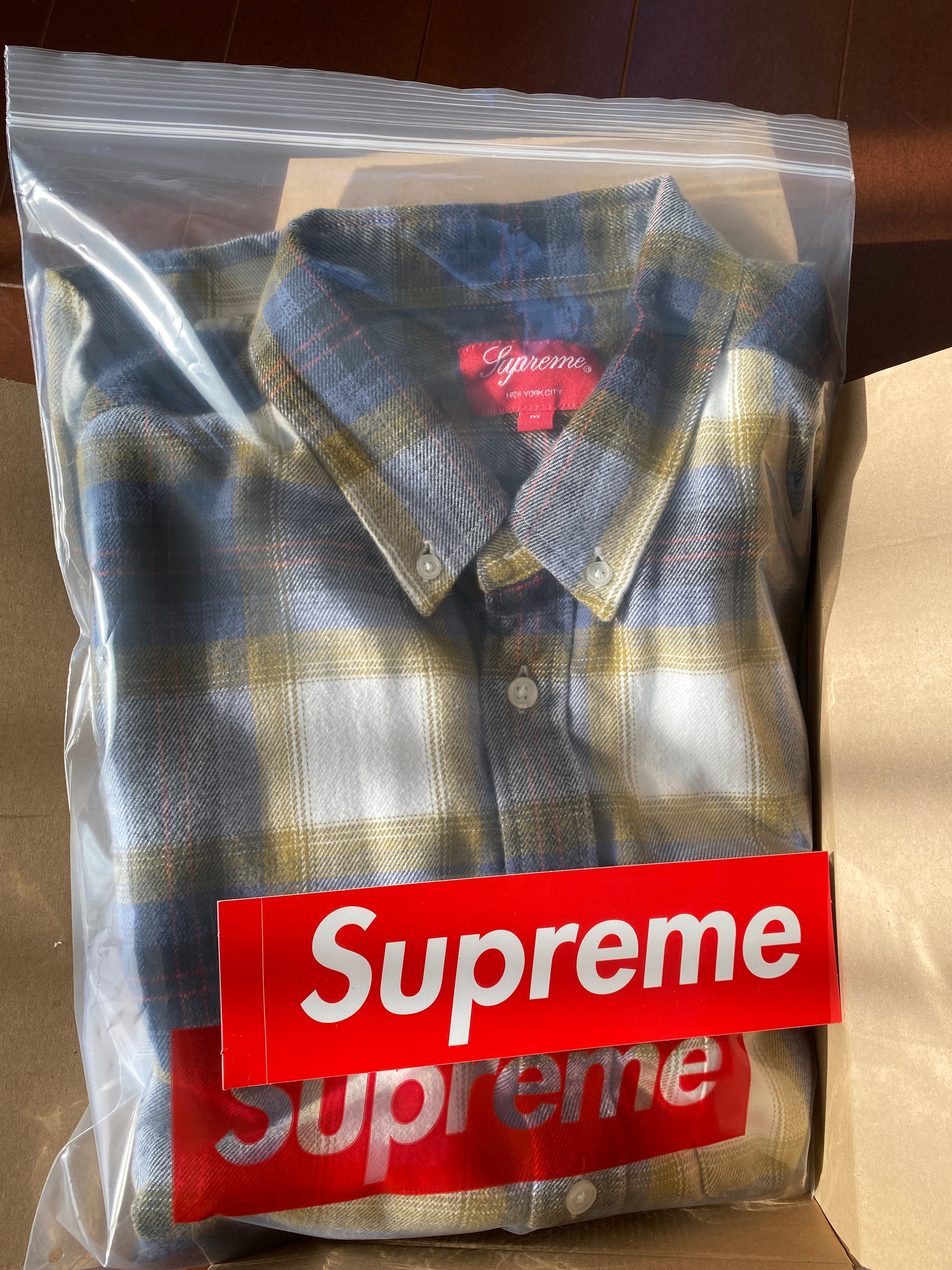 Supreme Brushed Plaid Flannel Shirt "Natural"
