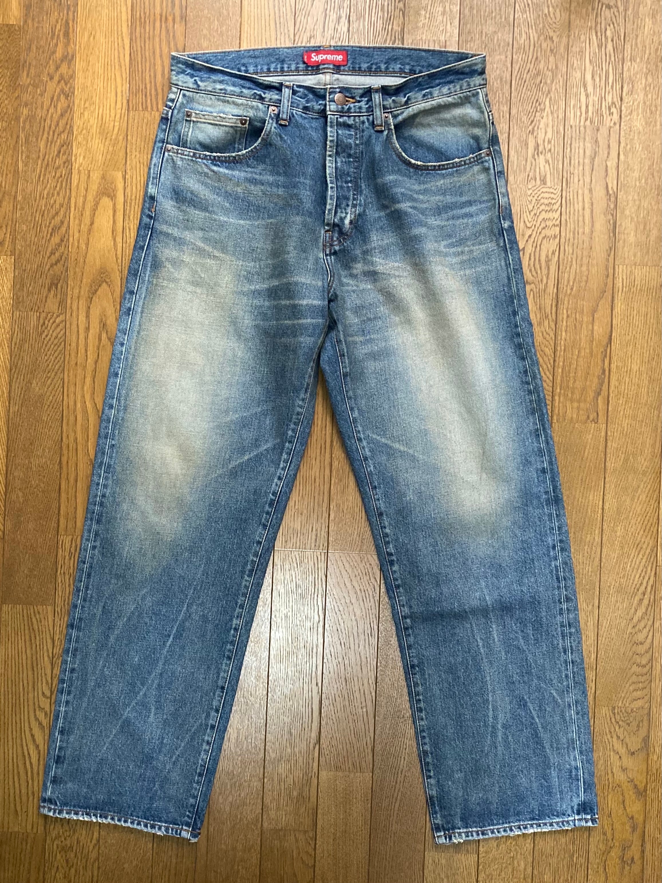 Supreme Distressed Loose Fit Selvedge Jean "Washed Indigo" (24SS)