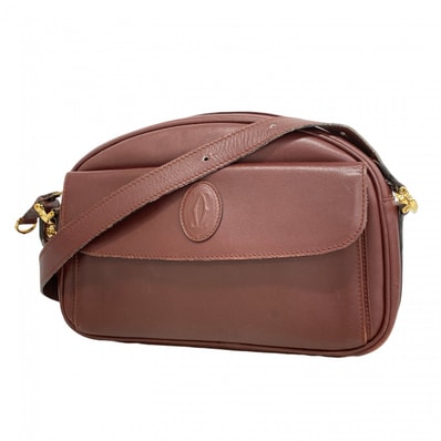 ★最終価格★SALE【6cd5040】カルティエ ショルダーバッグ マスト レザー ボルドー ゴールド金具【中古】レディース