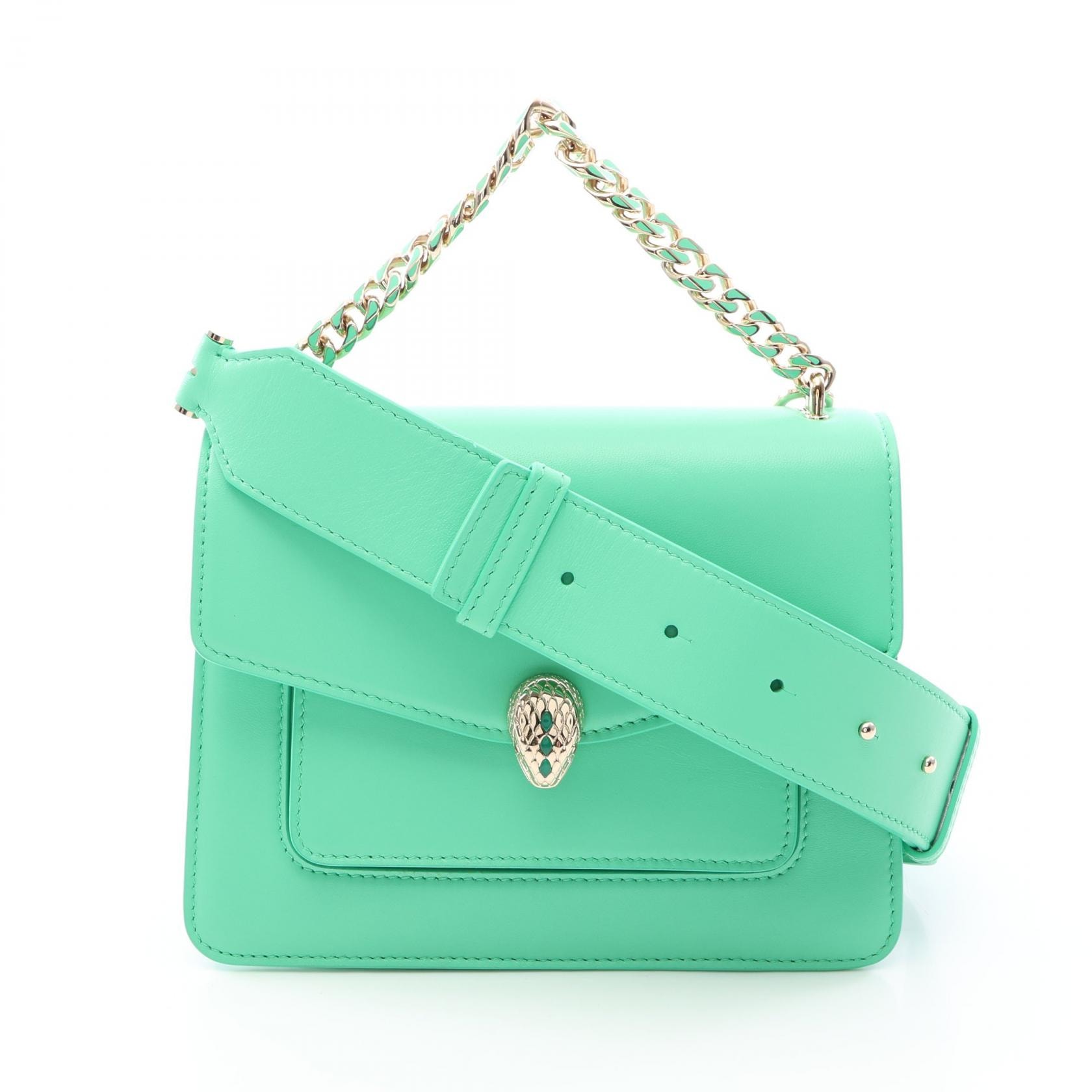 ブルガリ BVLGARI セルペンティ フォーエバー 2WAY ハンドバッグ バッグ レザー レディース グリーン系 【中古】