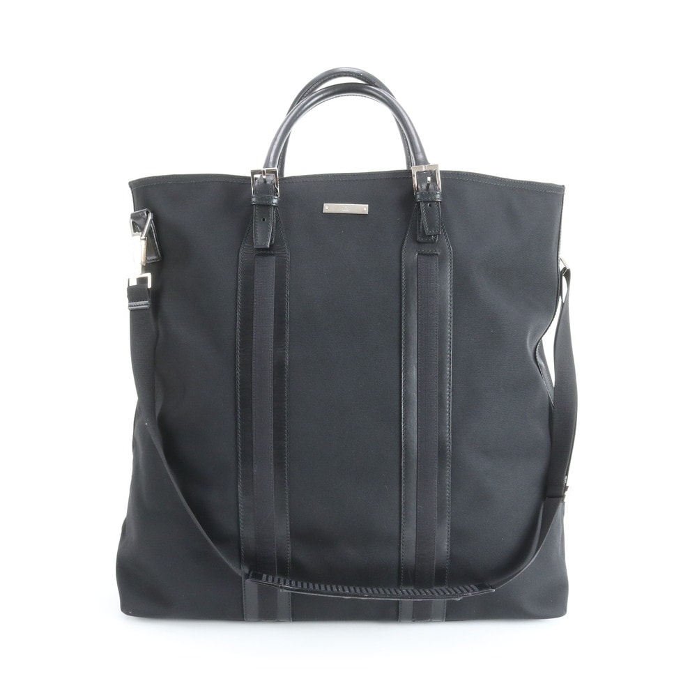 ■美品 グッチ019 0440 トート バッグ レザー×ナイロン