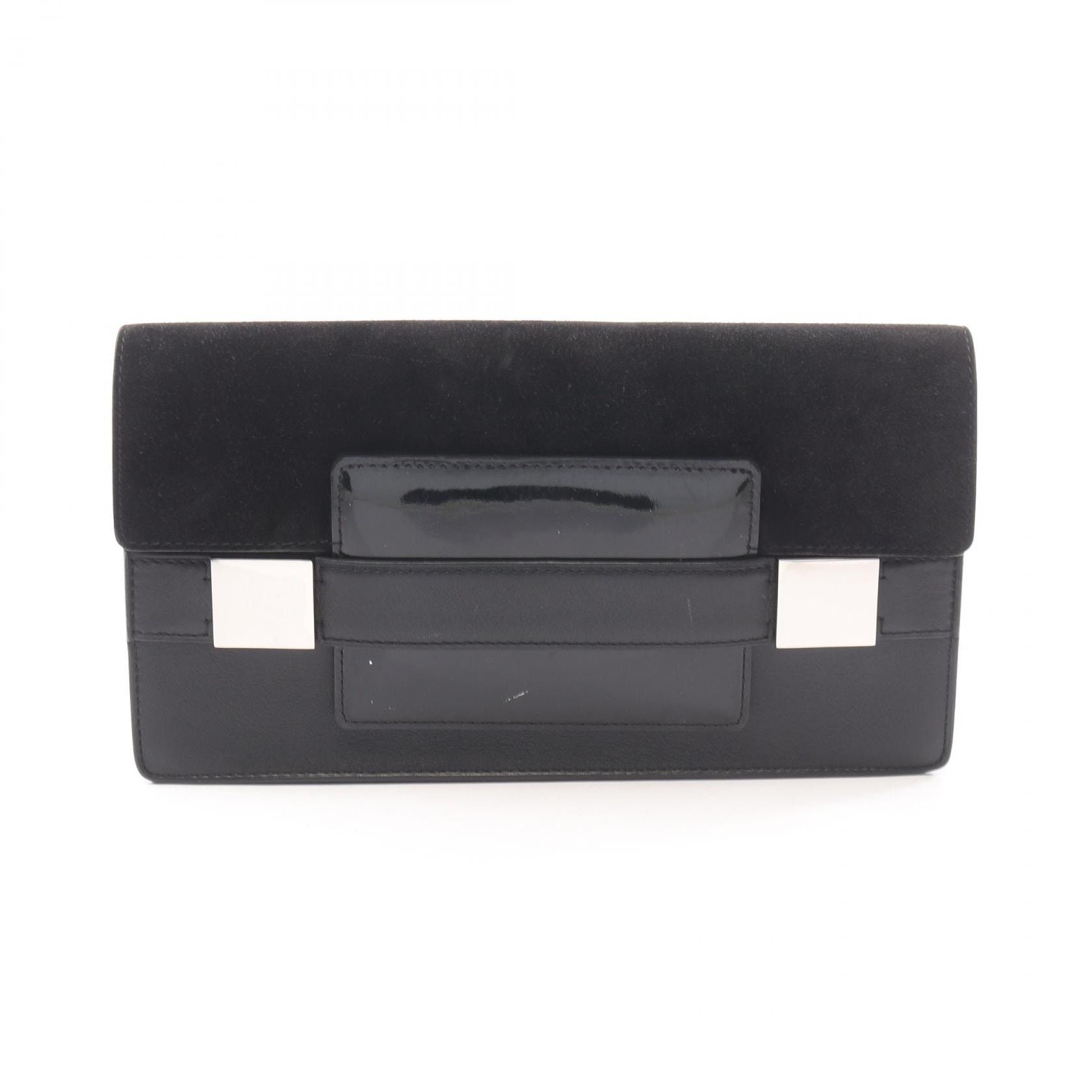 デルヴォー Delvaux マダム セカンドバッグ クラッチバッグ バッグ スウェード レザー パテントレザー レディース ブラック系 【中古】