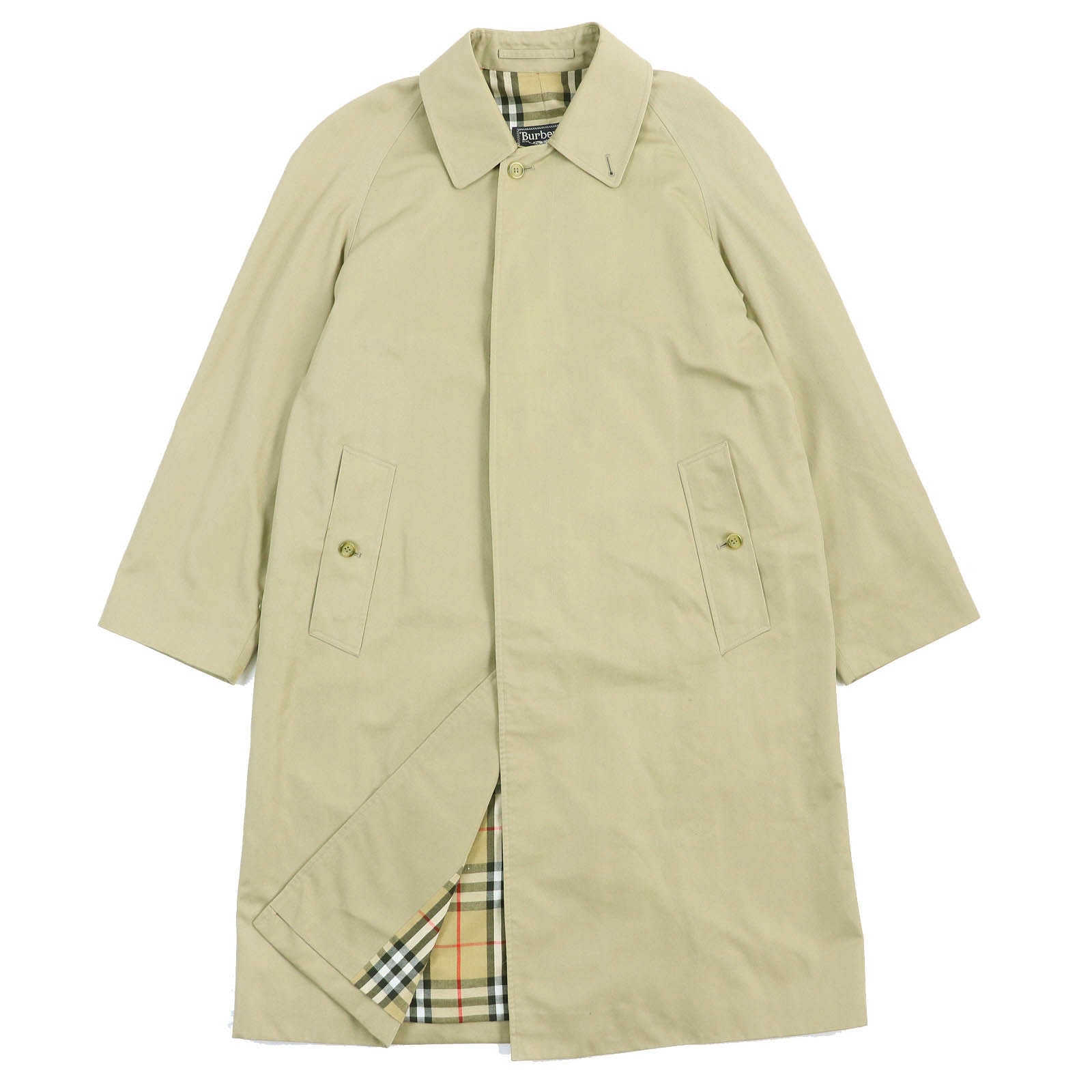 美品 バーバリー ステンカラーコート ベージュ メンズ 46
