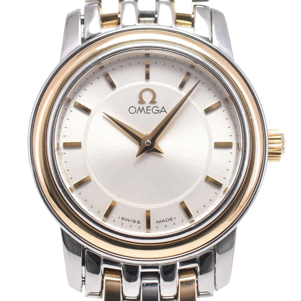 オメガ OMEGA 4370.31 デビル SS/YG シルバー クォーツ レディース 美品 腕時計 D#146461