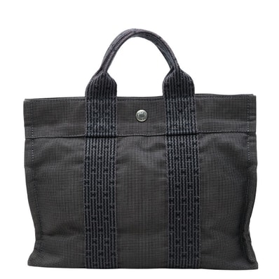 エルメス エールライン PM ハンドバッグ トートバッグ グレー キャンバス レディース HERMES 【中古】