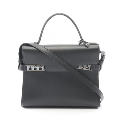 デルヴォー Delvaux タンペートMM 2WAY ハンドバッグ バッグ レザー レディース ブラック系 【中古】