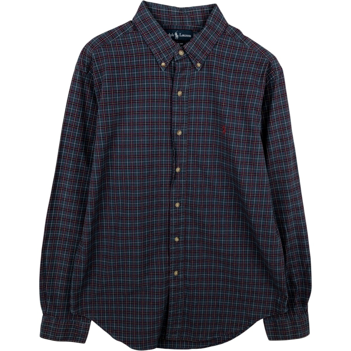 古着 ラルフローレン Ralph Lauren CLASSIC FIT クラシックフィット 長袖 ボタンダウンチェックシャツ メンズL相当/eaa649970