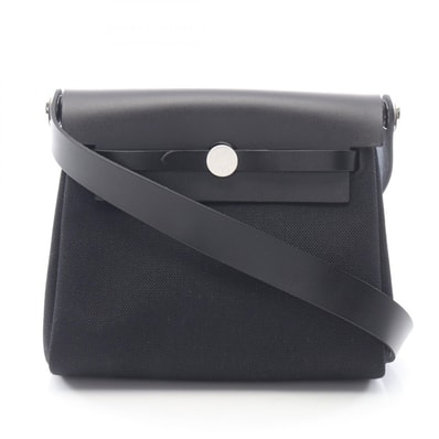 エルメス HERMES エールバッグジップ ミニ ショルダーバッグ バッグ キャンバス レザー ヴァッシュハンター / トワルミリタリー ヴァッシュハンター K刻印(2025年製造) レディース ブラック系 【中古】