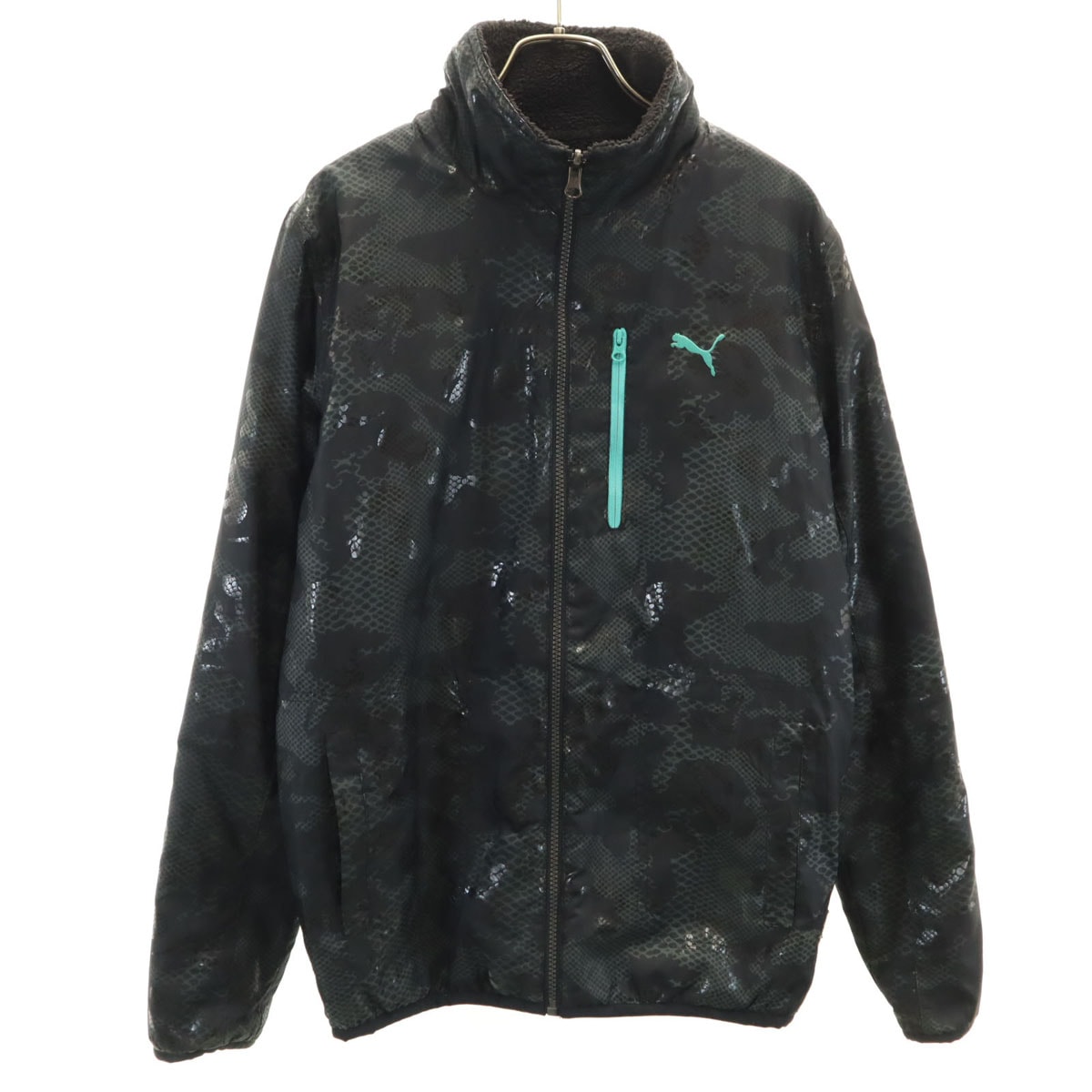 PUMA プーマ 総柄 リバーシブル ジャケット S ブラック