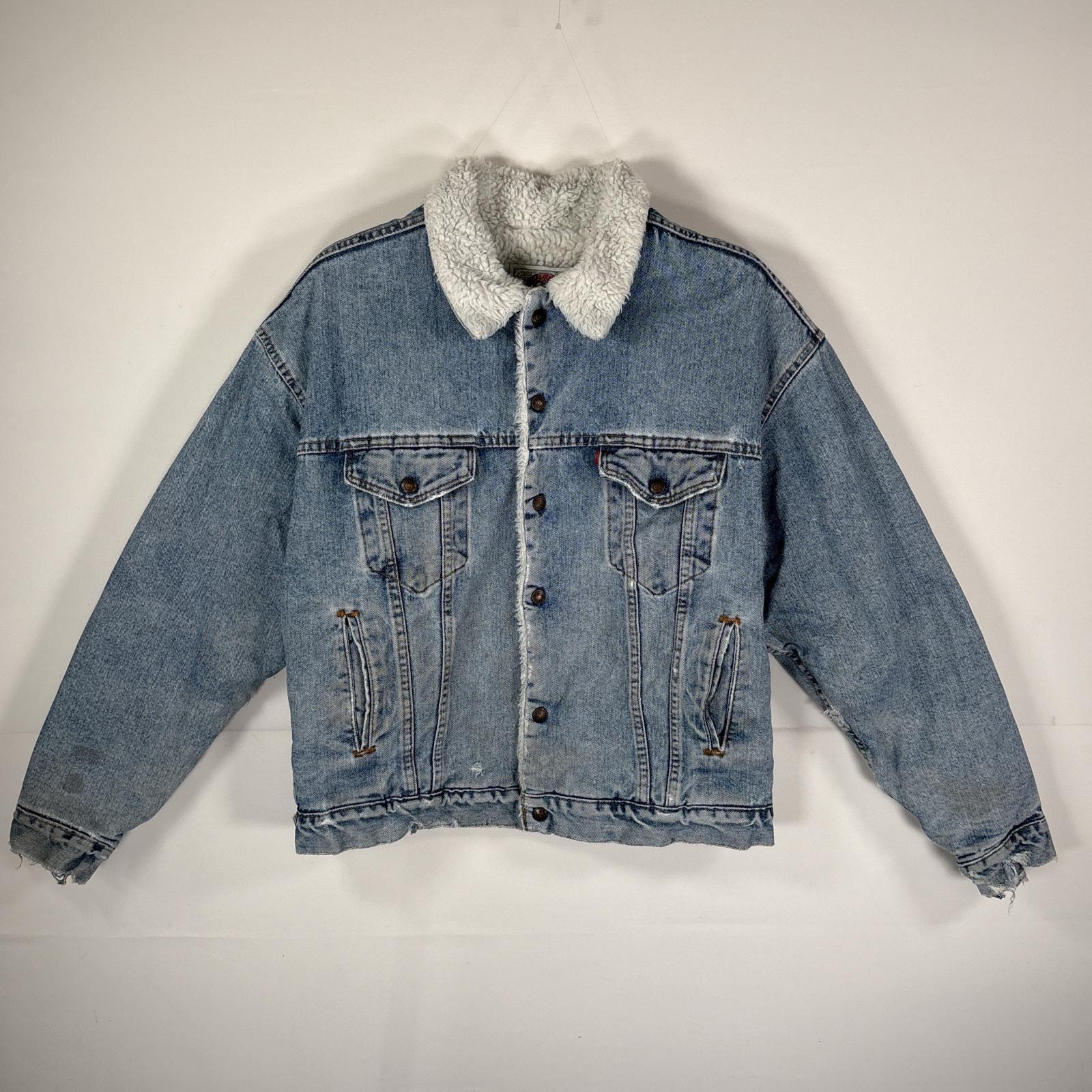 古着 90's/90年代 リーバイス Levi's デニム デニムジャケット デニムボアジャケット 裏地ボア L ブルー系 メンズ
