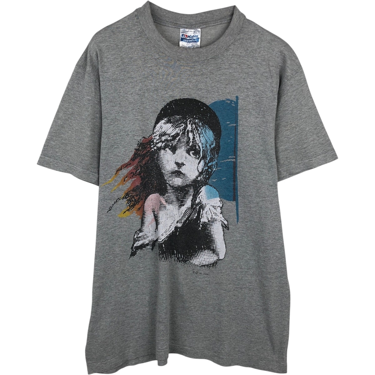 古着 80年代 ヘインズ Hanes POLY-COTTON 青タグ Les Miserables レミゼラブル プリントTシャツ USA製 メンズL相当 ヴィンテージ/eaa636065