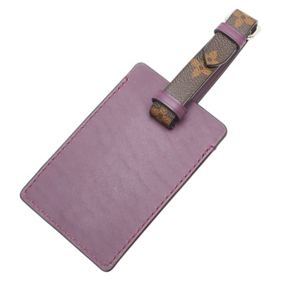 ルイ ヴィトン モノグラム ポルト アドレス ケッチュ ネームタグ パープル ブラウン レザー PVC レディース LOUIS VUITTON 【中古】