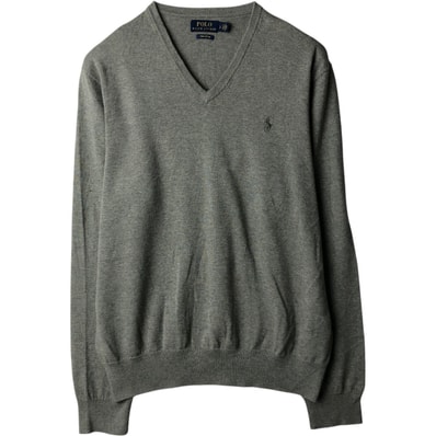古着 ラルフローレン Ralph Lauren POLO RALPH LAUREN Vネック コットンニットセーター メンズL相当/eaa637198
