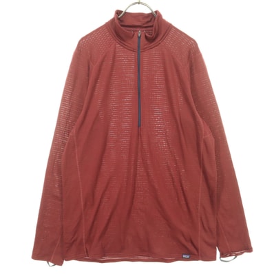 patagonia パタゴニア STY43657 長袖 ハーフジップ Tシャツ L レッド系 ロンT