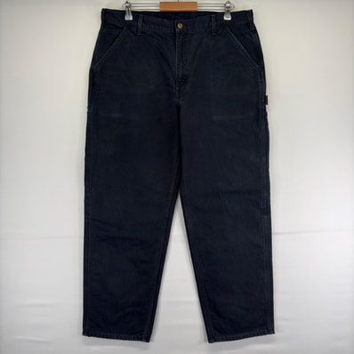 古着 カーハート Carhartt ダック パンツ 作業着 ワークパンツ ジッパーフライ ペインターパンツ w40 L32 ブラック メンズ