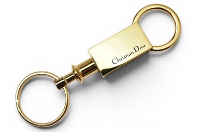クリスチャンディオール キーホルダー/バッグチャーム/キーリング Christian Dior ロゴプレート ゴールド ヴィンテージ メンズ レディース【中古】