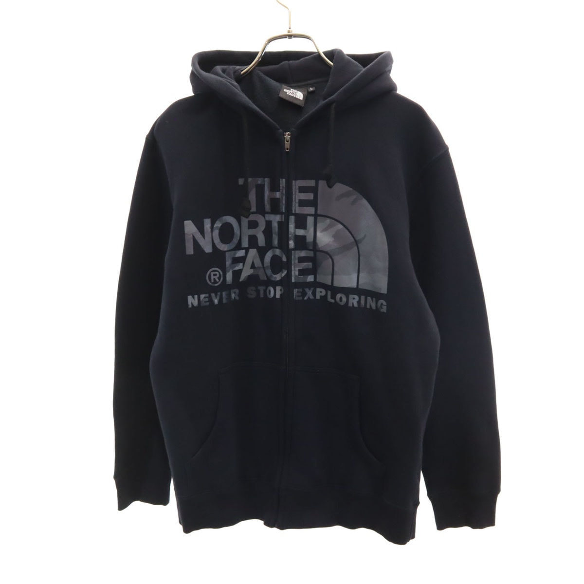 THE NORTH FACE ノースフェイス 長袖 スウェット ジップパーカー L ブラック NT61602X アウトドア 裏起毛