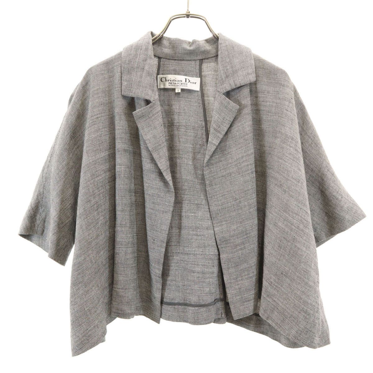 Christian Dior クリスチャンディオール 90s オールド 半袖 ジャケット 9 グレー系