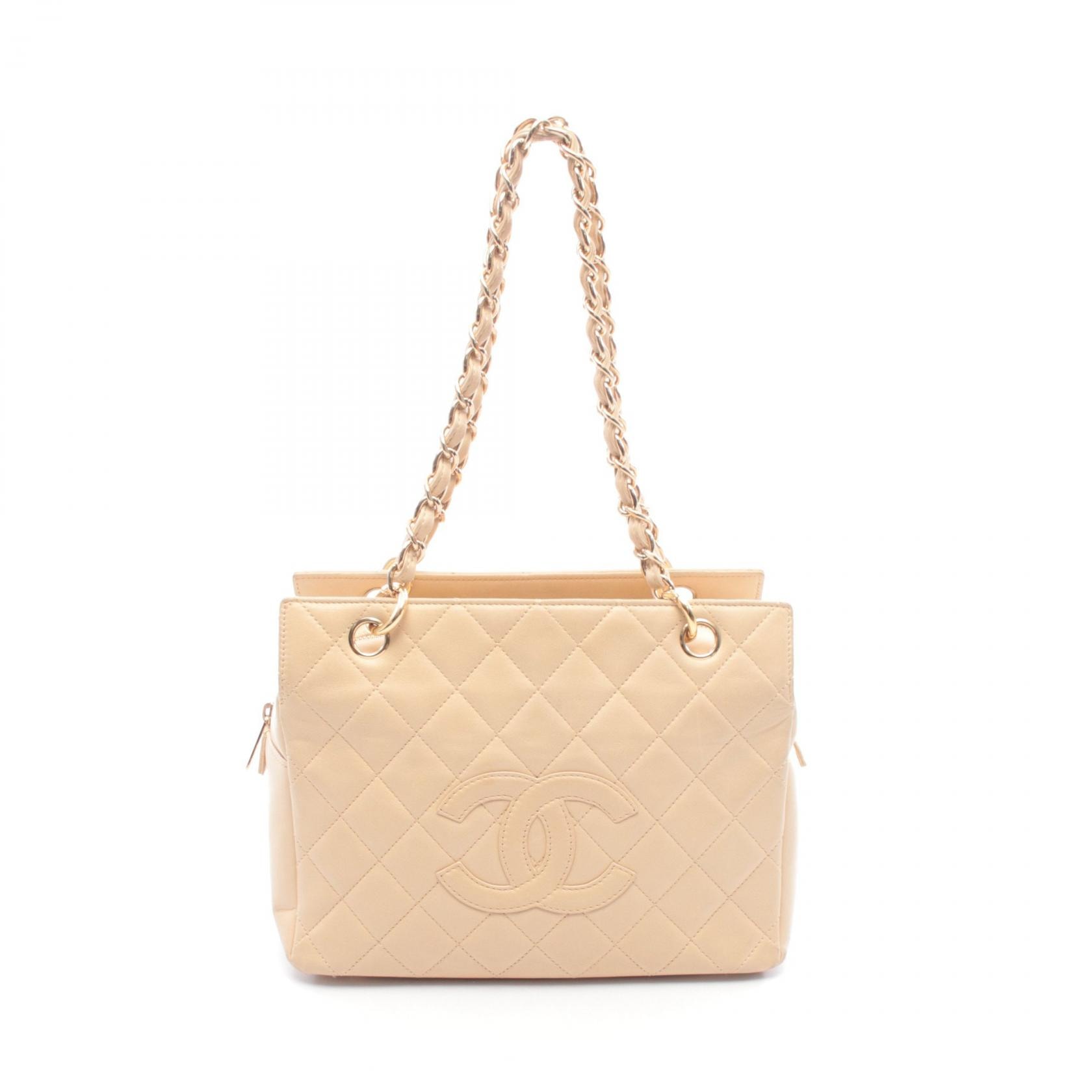 シャネル CHANEL マトラッセ ショルダーバッグ バッグ ラムスキン(羊革) レディース ベージュ系 【中古】